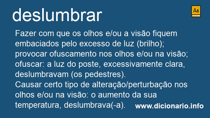 Significado de deslumbrais