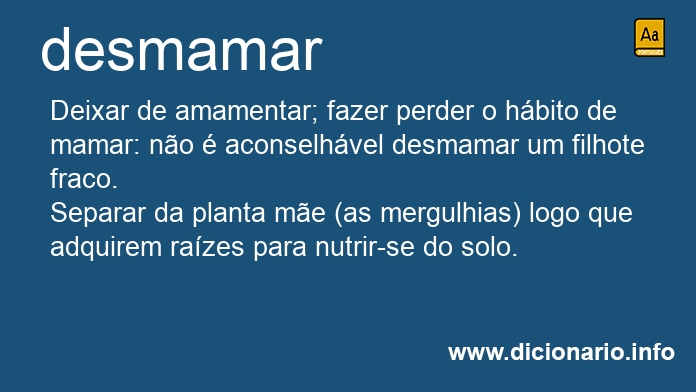 Significado de desmamou
