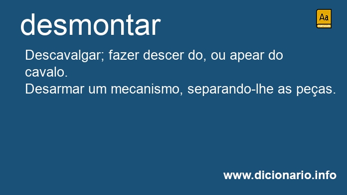 Significado de desmontai