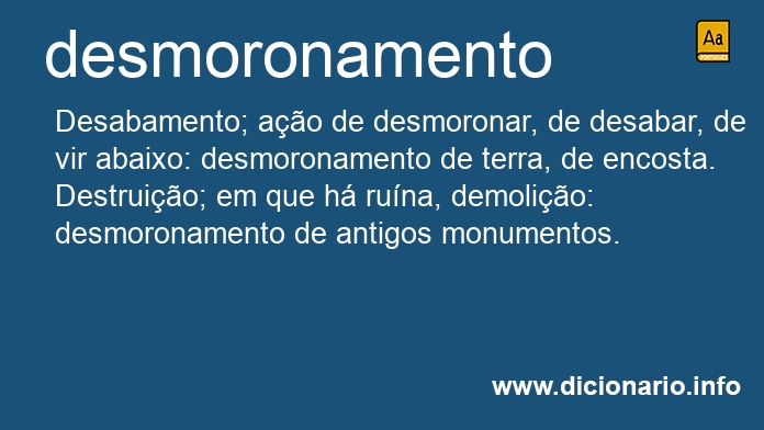 Significado de desmoronamentos