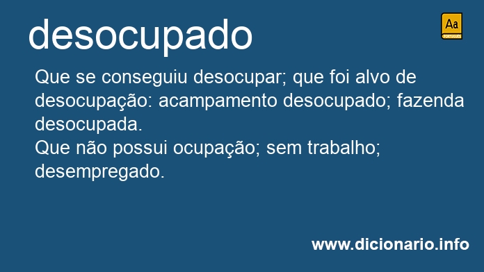 Significado de desocupado