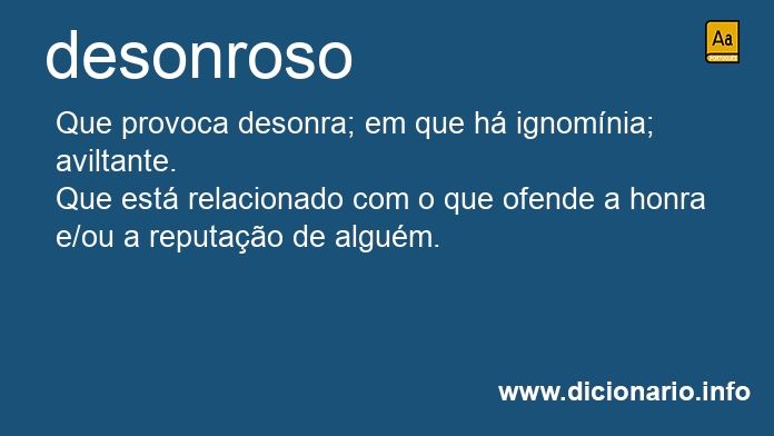 Significado de desonroso