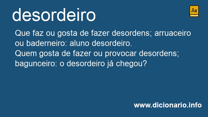 Significado de desordeiro