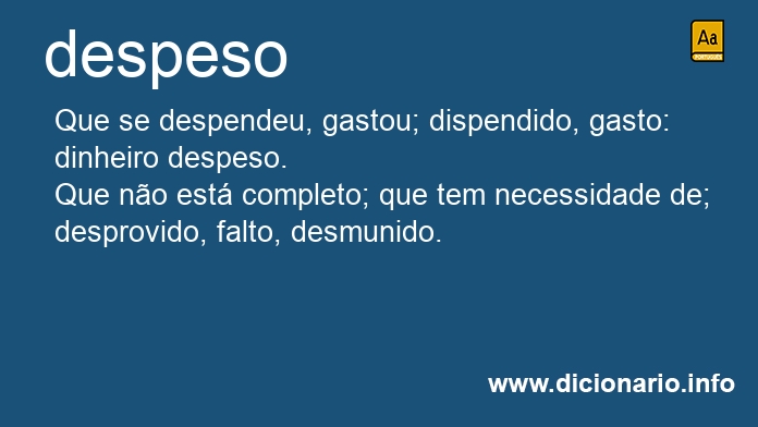 Significado de despeso