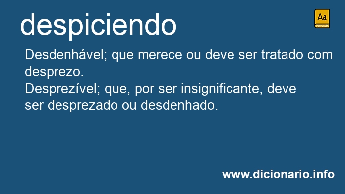 Significado de despiciendo