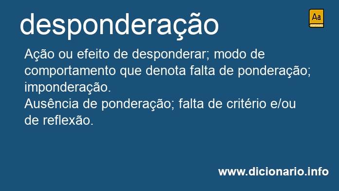 Significado de desponderao