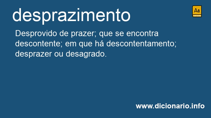 Significado de desprazimento