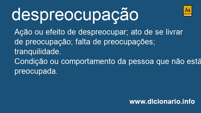 Significado de despreocupaes