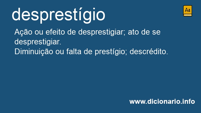 Significado de desprestgios