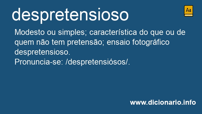 Significado de despretensioso