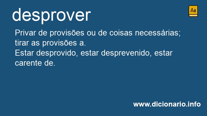 Significado de desprove