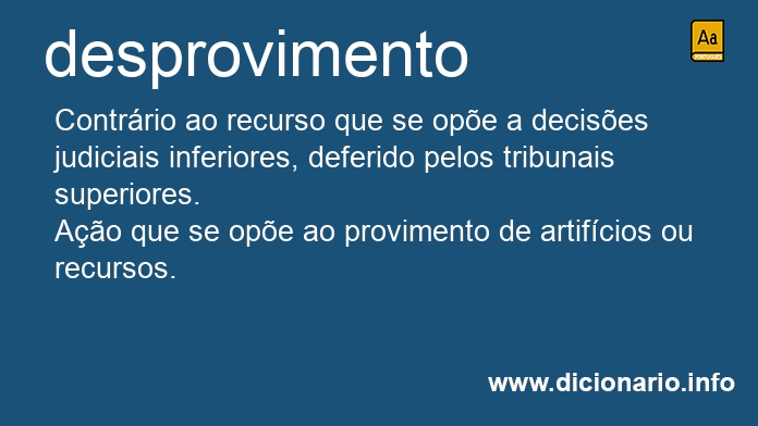 Significado de desprovimento