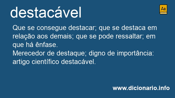 Significado de destacvel