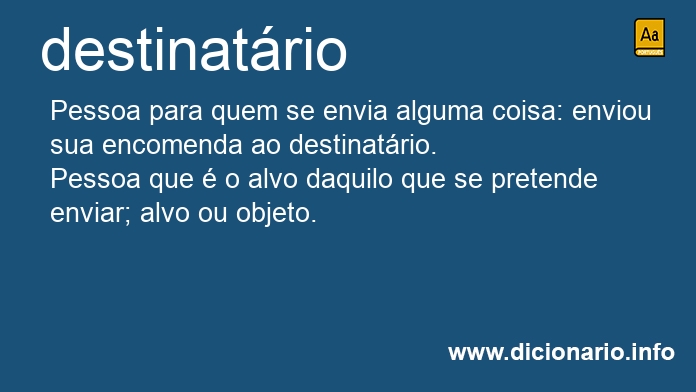 Significado de destinatrio