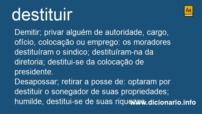 Significado de destituas