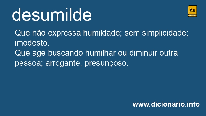 Significado de desumilde