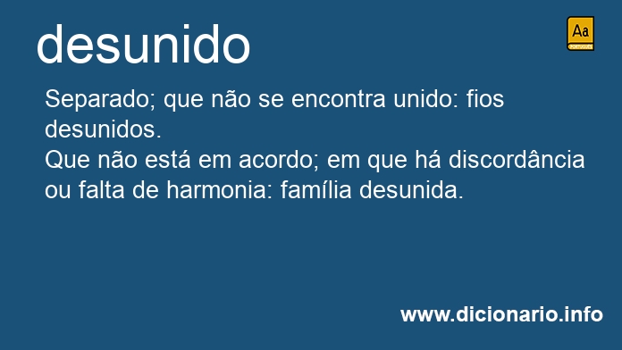 Significado de desunido