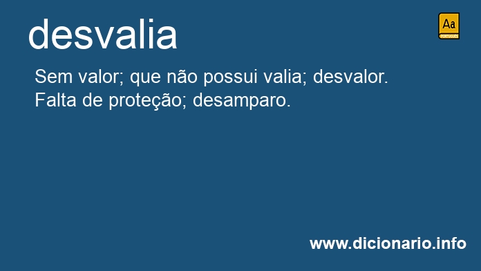 Significado de desvalia