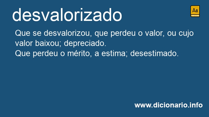 Significado de desvalorizada