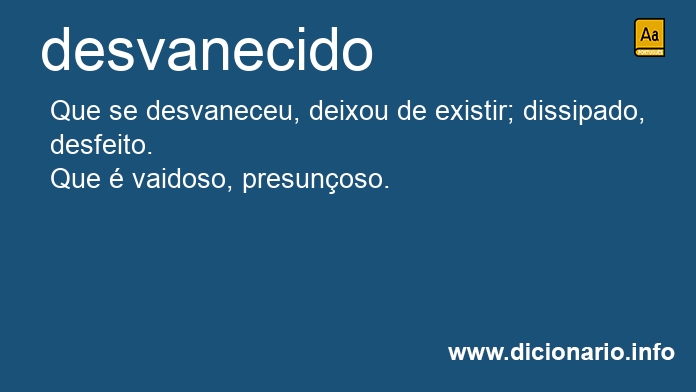 Significado de desvanecido