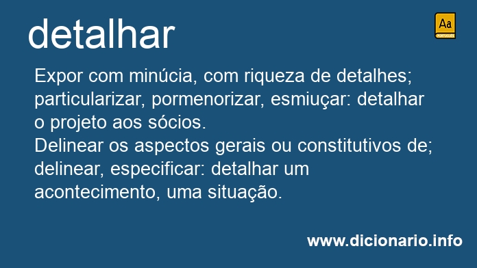 Significado de detalhar