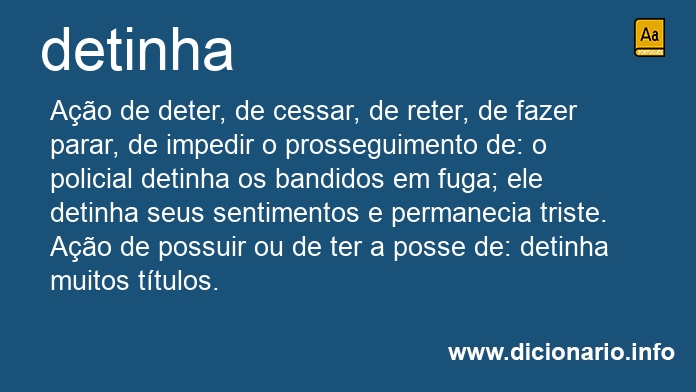 Significado de detinha