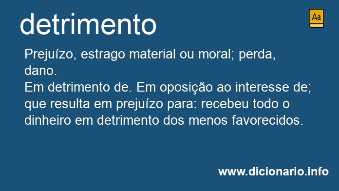 Significado de detrimentos