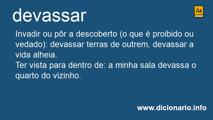 Significado de devassar