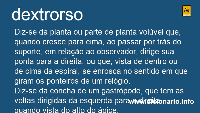 Significado de dextrorsa