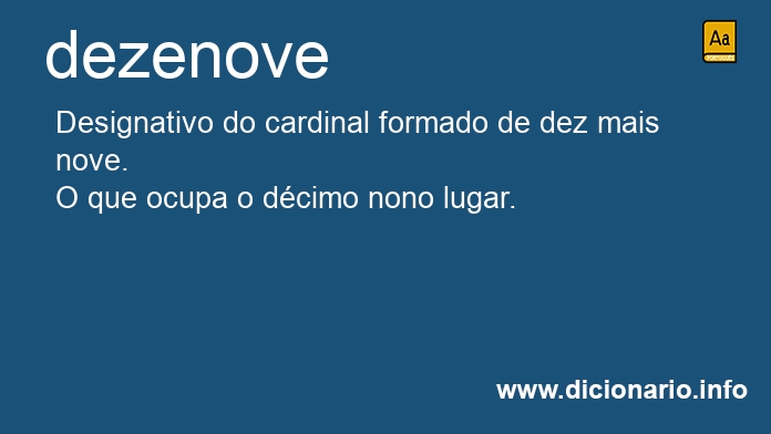 Significado de dezenove