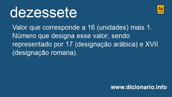 Significado de dezessete