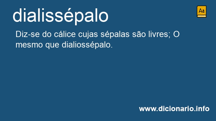 Significado de dialisspala