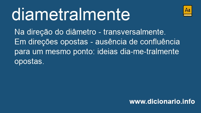 Significado de diametralmente