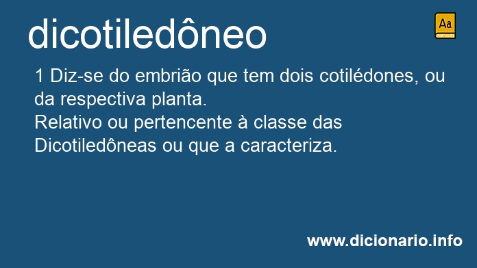 Significado de dicotilednea