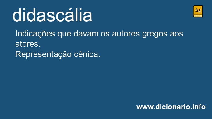 Significado de didasclia