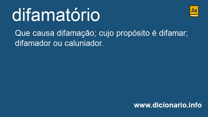 Significado de difamatrio