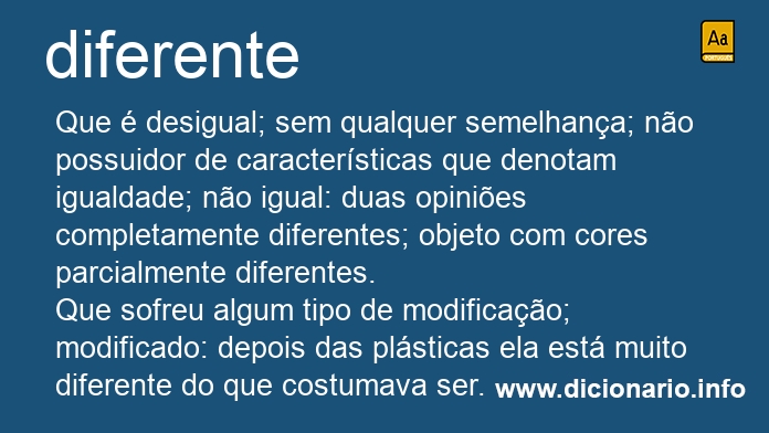 Significado de diferente