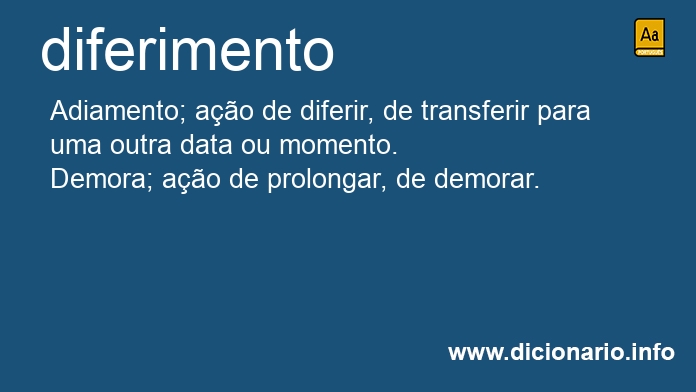 Significado de diferimento