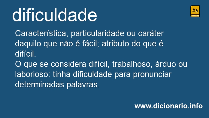 Significado de dificuldade