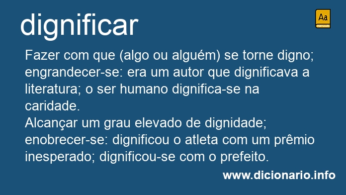 Significado de dignifica