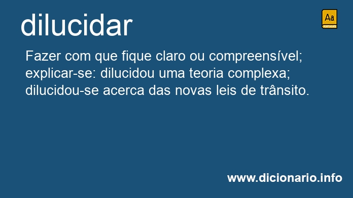 Significado de dilucidar�