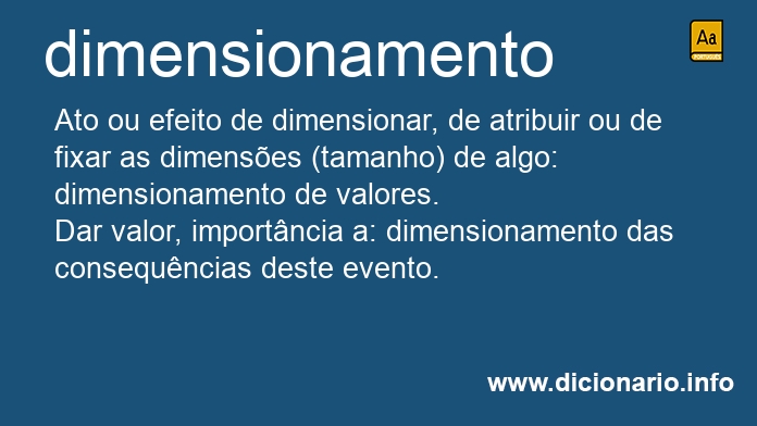 Significado de dimensionamento