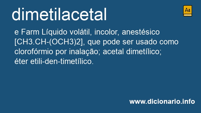 Significado de dimetilacetal