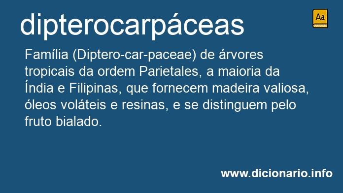 Significado de dipterocarpceas