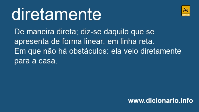 Significado de diretamente