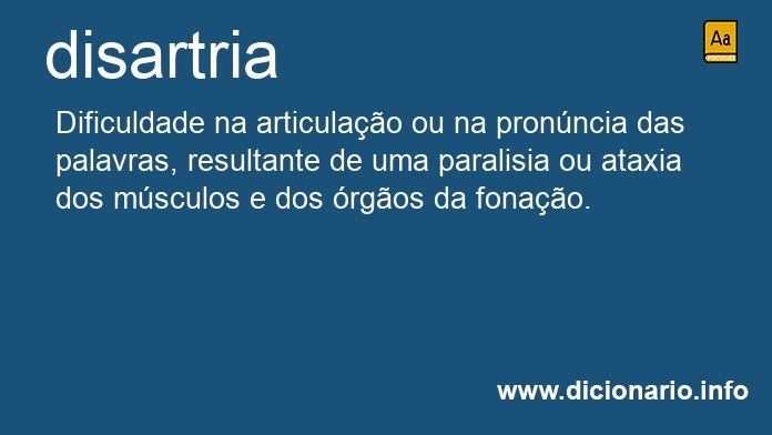 Significado de disartria