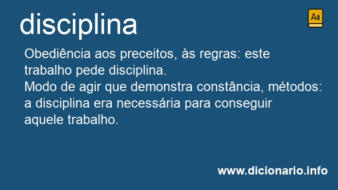 Significado de disciplina