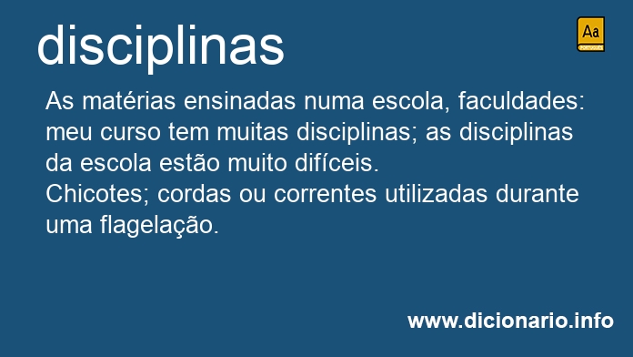 Significado de disciplinas