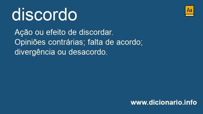 Significado de discordo