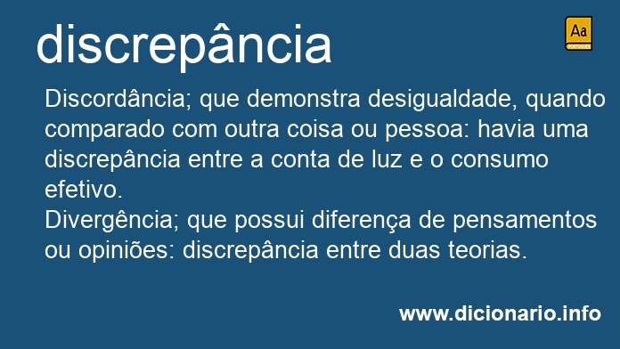 Significado de discrepncia